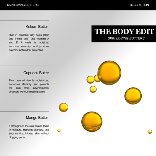 La Maison Bryant Skin-Loving Butters guide featuring kokum butter, cupuaçu butter, and mango butter.
